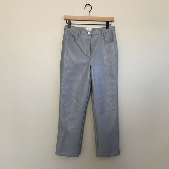 Wilfred Gray Vegan Leather Straight Pants Size Small - Picture 1 of 7